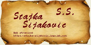 Stajka Šijaković vizit kartica